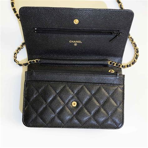 chanel quillted chain bag|Chanel wallet on chain measurements.